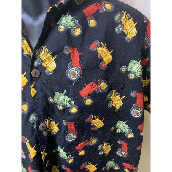 Max Boxxer Button-Front Shirt Short Sleeve Tractors Mens Size Medium - Picture 2 of 4